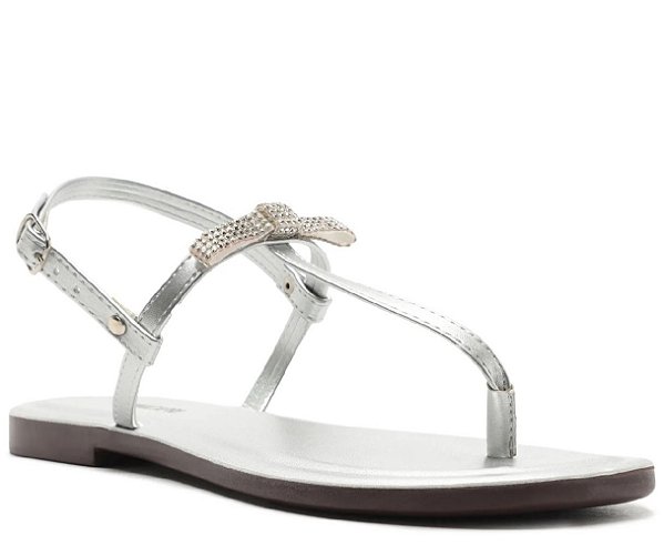 SANDÁLIA RASTEIRA ANACAPRI SLIM LAÇO GLAM PRATEADA