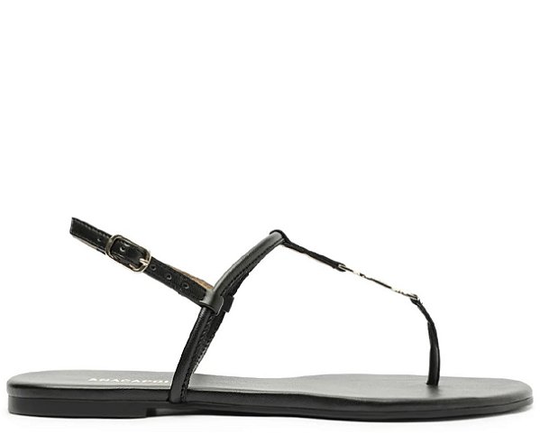 SANDÁLIA RASTEIRA ANACAPRI SLIM METAL A PRETA