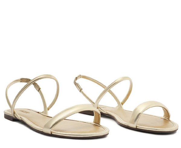 SANDÁLIA RASTEIRA ANACAPRI TRÊS TIRAS DOURADA