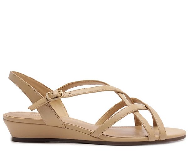 SANDÁLIA ANACAPRI MULTITIRAS LISA BEGE