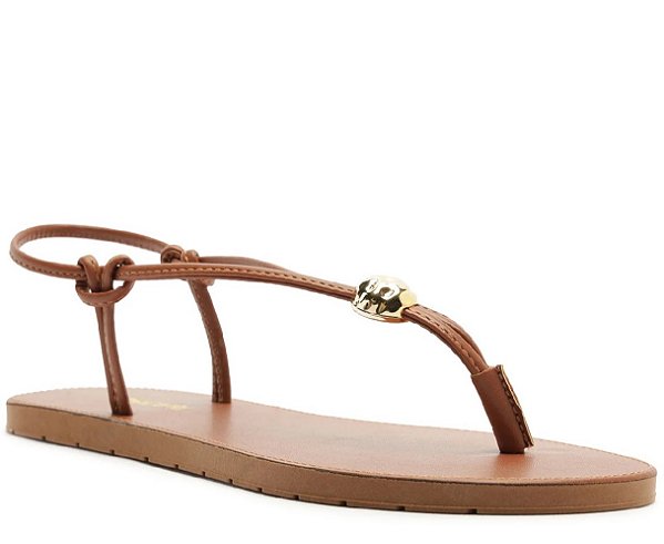 SANDÁLIA RASTEIRA ANACAPRI SLIM APLIQUE METÁLICO MARROM