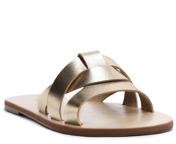 RASTEIRA ANACAPRI ENTRELAÇADA COURO DOURADA