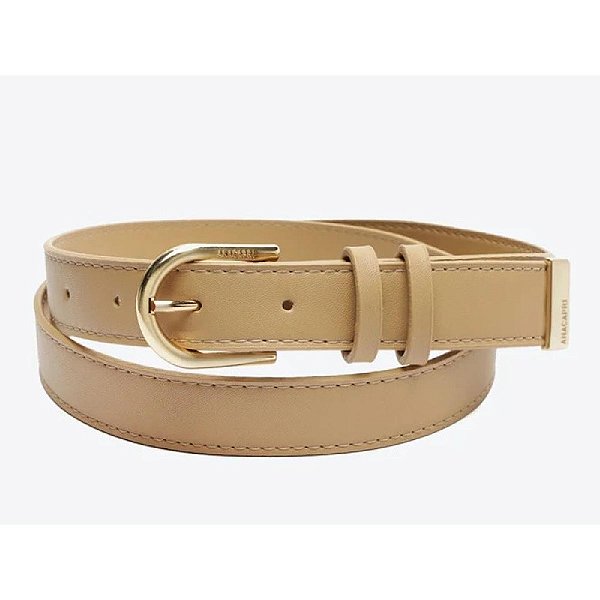 CINTO FINO FIVELA METÁLICA VALENTINA BEGE ANACAPRI