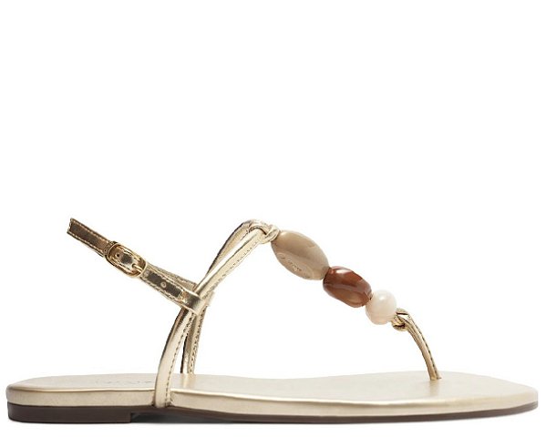 SANDÁLIA RASTEIRA ANACAPRI SLIM PEDRARIAS DOURADA