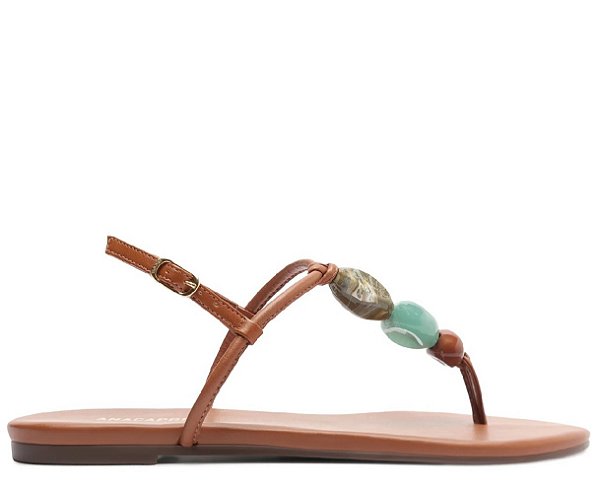 SANDÁLIA RASTEIRA ANACAPRI SLIM PEDRARIAS MARROM