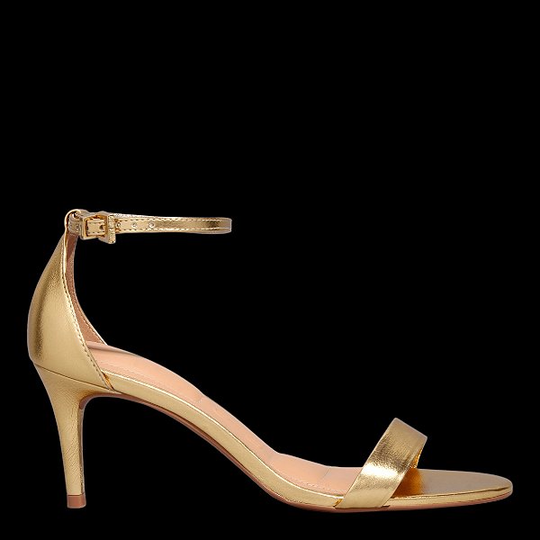 SANDÁLIA SANTA LOLLA METALIZADA DOURADA SALTO FINO