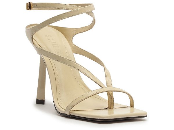 SANDALIA SCHUTZ SALTO ALTO COURO EGG SHELL