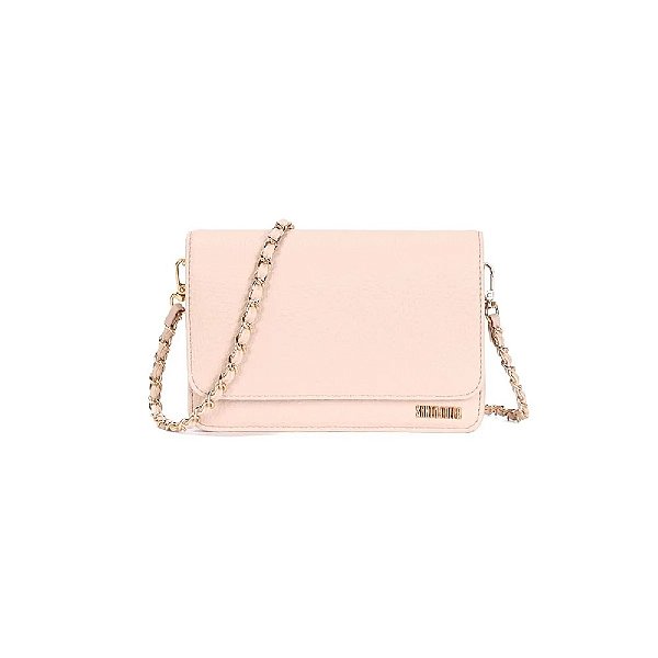 BOLSA FLAP BAG FLOATER SANTA LOLLA ALÇA CORRENTE ROSA