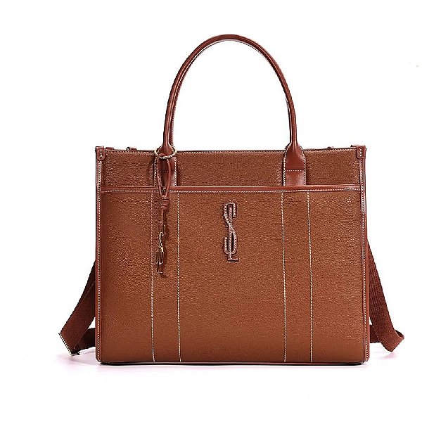 BOLSA SHOPPER SANTA LOLLA  FLOATER CARAMELO DUAS ALÇAS
