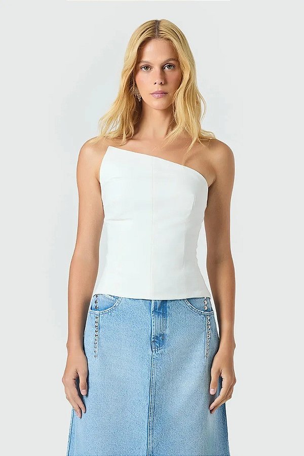 BLUSA SEM ALÇA EM ALFAIATARIA SLYWEAR