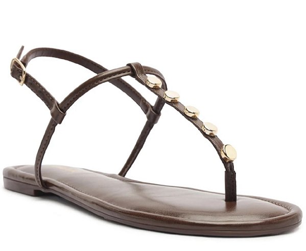 SANDÁLIA RASTEIRA ANACAPRI SLIM TACHAS MARROM