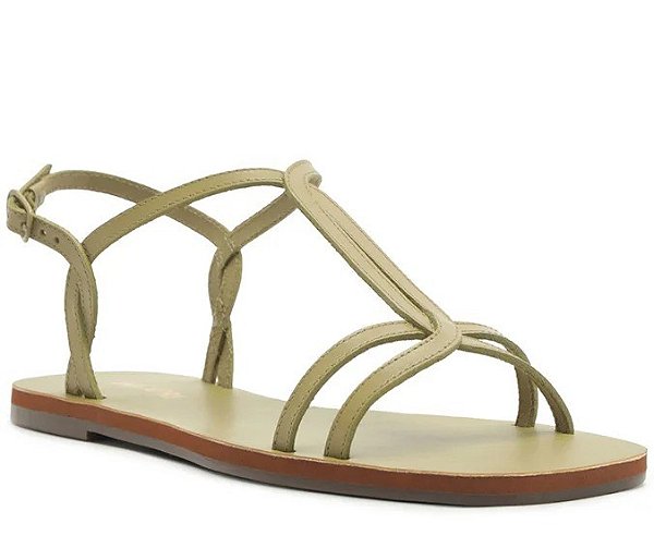 SANDÁLIA RASTEIRA ANACAPRI TIRA ENTRELAÇADA COURO VERDE