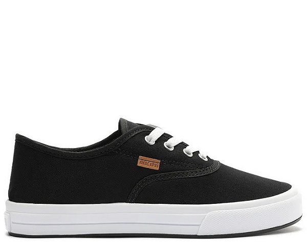 TÊNIS ANACAPRI SOLA TEXTURIZADA LIVIA COM LISTRA PRETO