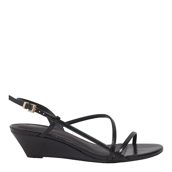 SANDÁLIA ANABELA SANTA LOLLA NAPA TIRAS FINAS PRETA