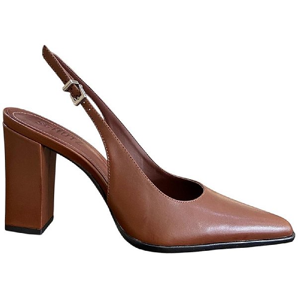 SLINGBACK SALTO ALTO SCHUTZ MARROM COURO