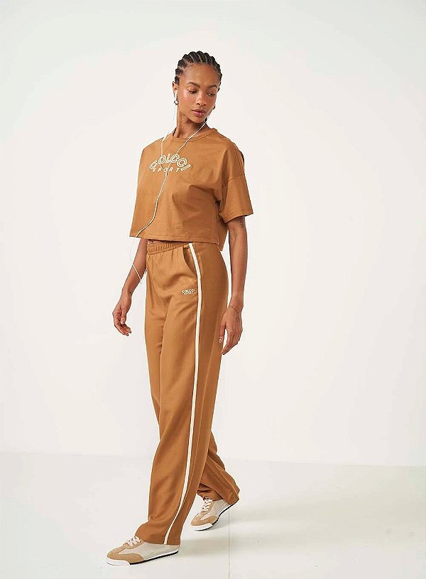 CALÇA FEMININA WIDE LEG COLCCI SPORT COM LISTRAS