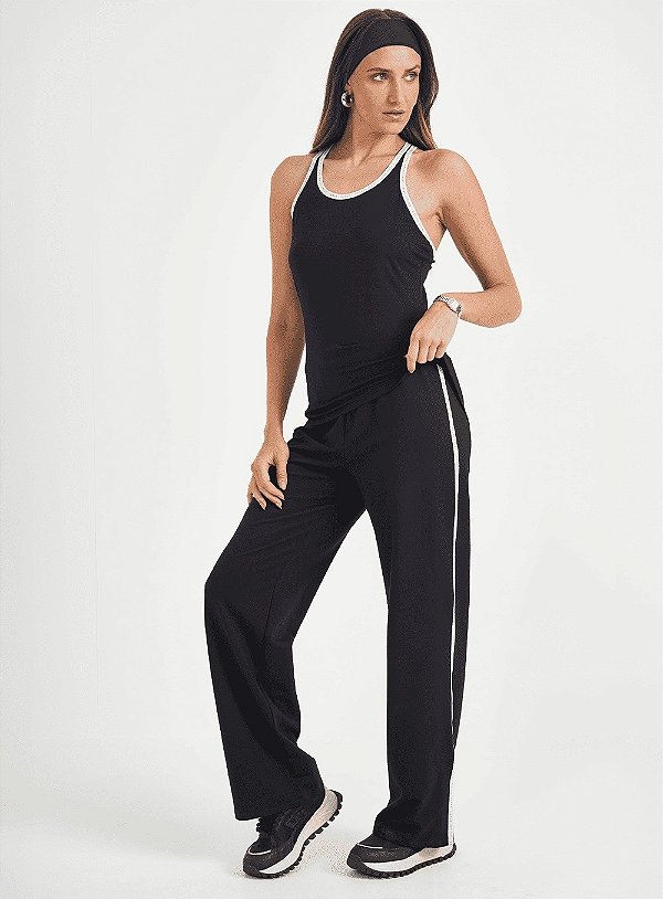 CALÇA MOLETINHO RETA COLCCI SPORT COMFORT COM LISTRA LATERAL