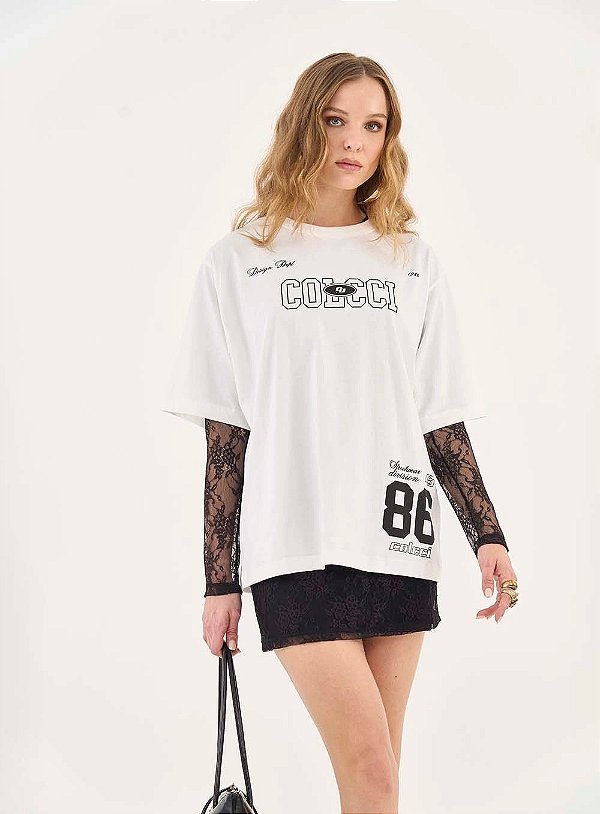 CAMISETA LOOSE COLCCI COM ESTAMPA OFF SHELL