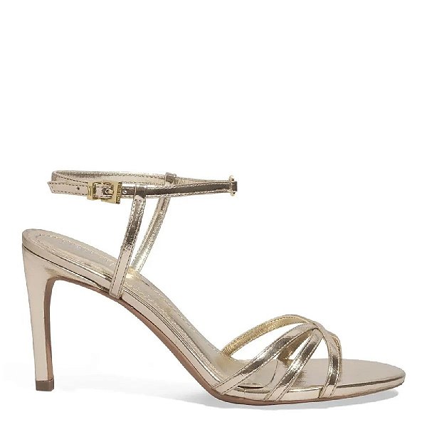 SANDÁLIA SANTA LOLLA METALIZADA SALTO FINO - OURO LIGHT