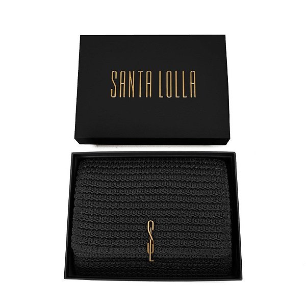 BOLSA CARTEIRA SANTA LOLLA TRANSVERSAL TRAMADO - PRETO