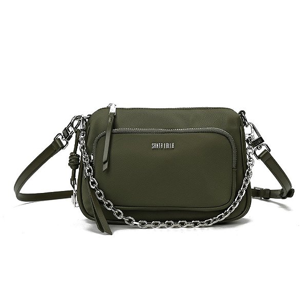 BOLSA PEQUENA SANTA LOLLA NYLON ALÇA TRANSVERSAL - ARMY