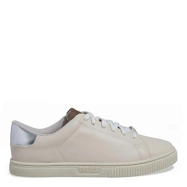 TÊNIS SANTA LOLLA NAPA SOFT OFF WHITE E PRATA METALIZADO