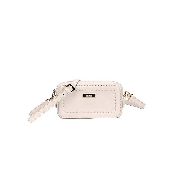 BOLSA PEQUENA SANTA LOLLA RUSTICO BEGE ALÇA TRANSVERSAL