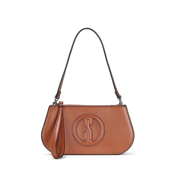 BOLSA CLUTCH SANTA LOLLA SOFT CARAMELO ALÇA DE OMBRO