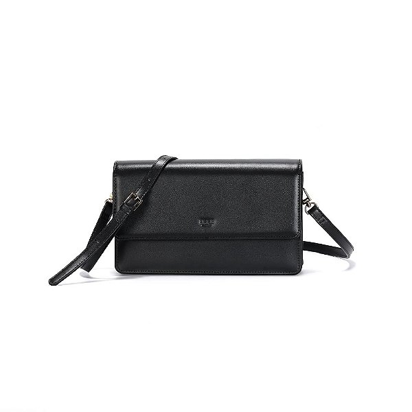 BOLSA PEQUENA SANTA LOLLA SOFT PRETA ALÇA TRANSVERSAL