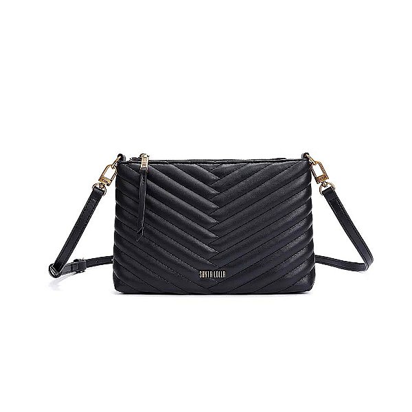 BOLSA CLUTCH SANTA LOLLA SOFT PRETA ALÇA TRANSVERSAL