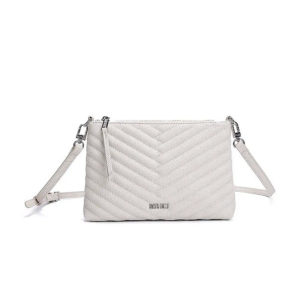 BOLSA CLUTCH SANTA LOLLA SOFT CINZA GRANITO ALÇA TRANSVERSAL