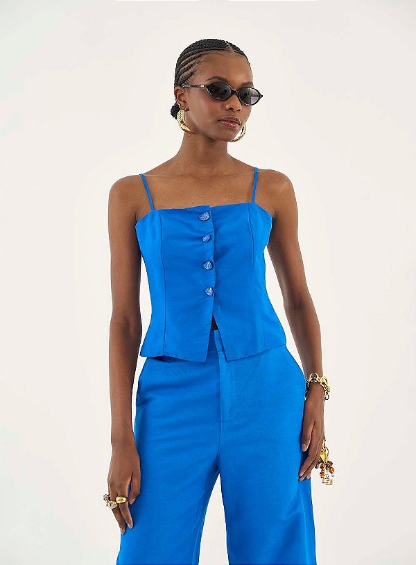 BLUSA COLCCI ALFAIATARIA COM LINHO RETA