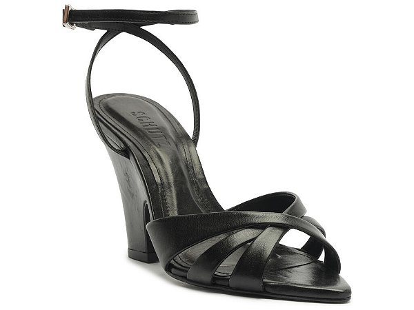 SANDÁLIA SCHUTZ SALTO ALTO COUROS PRETO