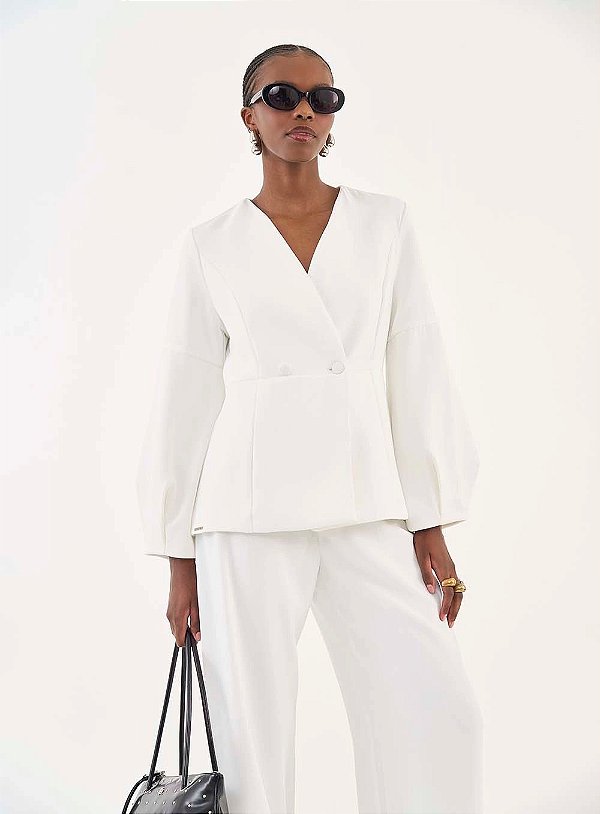 BLAZER COLCCI EM ALFAIATARIA COM MANGAS BUFANTES