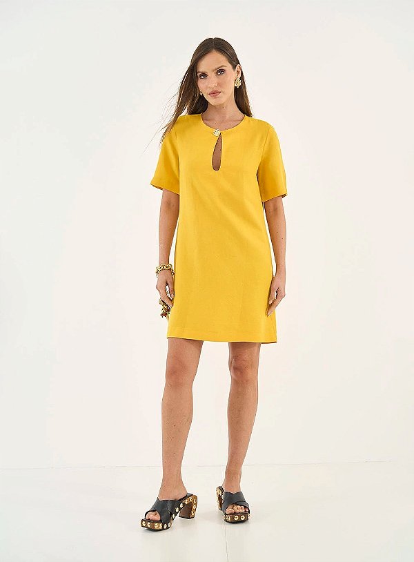 VESTIDO COLCCI COMFORT AMPLO COM LINHO