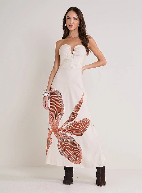 VESTIDO LONGO FORUM AMPLO ESTRUTURADO LOTUS