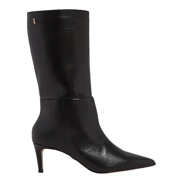 BOTA COURO CANO MÉDIO SANTA LOLLA PRETO BICO FINO