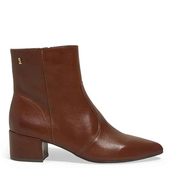 BOTA CANO MÉDIO COURO SALTO BAIXO SANTA LOLLA MARROM