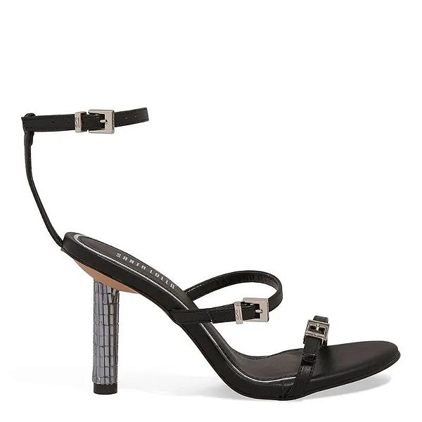 SANDÁLIA NAPA SOFT SANTA LOLLA SALTO FINO PRETA