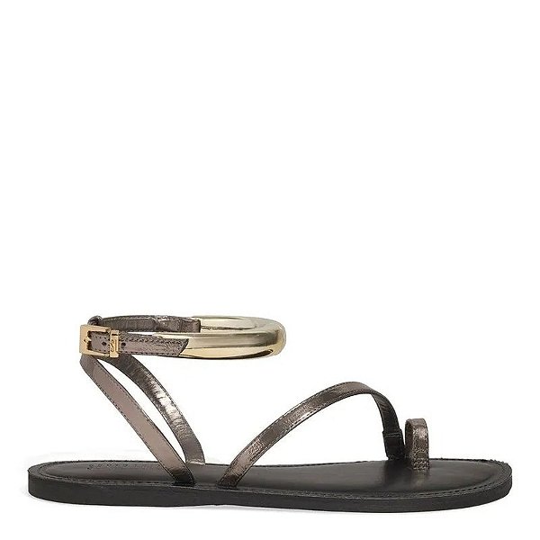 RASTEIRA SANTA LOLLA THONG METALIZADO REFLEXO CINZA PEWTER