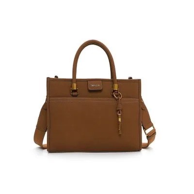 BOLSA GRANDE SANTA LOLLA NOBUCK MARROM SAFARI PESPONTOS