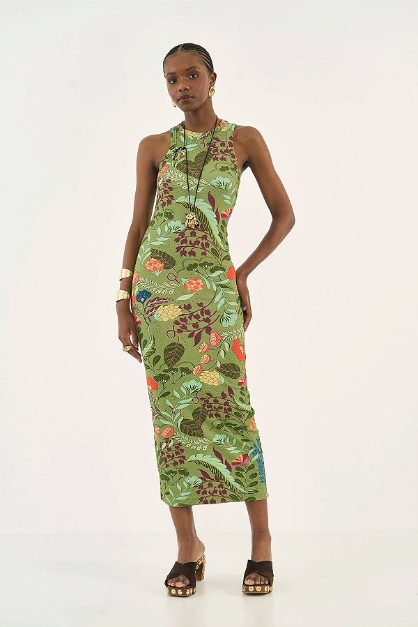 VESTIDO MIDI ESTAMPADO SLIM COLCCI