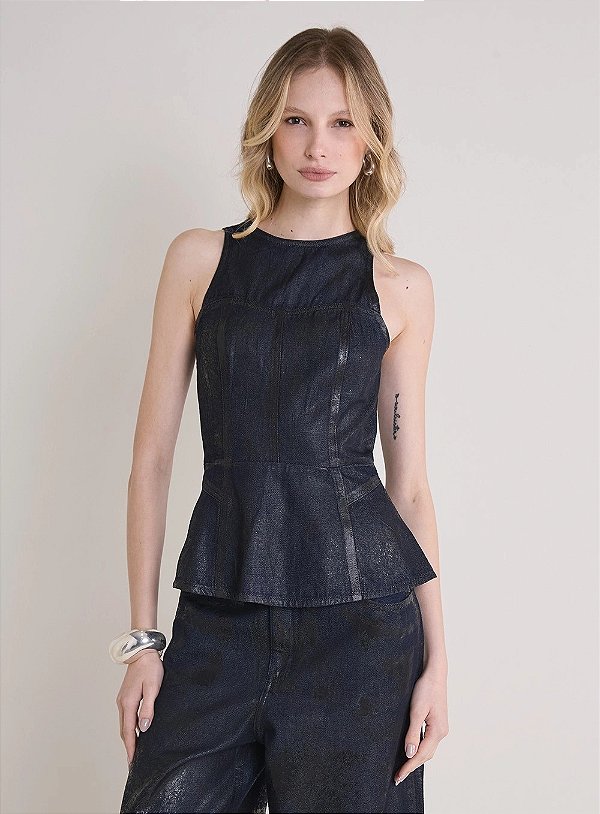 BLUSA JEANS ESTRUTURADO FORUM