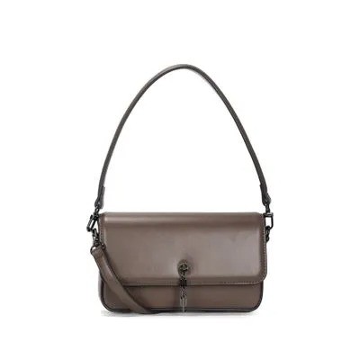 BOLSA BAGUETE SANTA LOLLA PEQUENA SOFT LISO CINZA STEEL