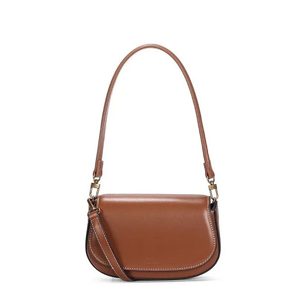 BOLSA PEQUENA SOFT SANTA LOLLA MARROM TERRACOTA ALÇA DE OMBRO