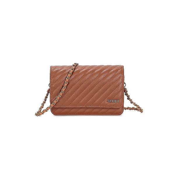 BOLSA PEQUENA SOFT MATELASSÊ SANTA LOLLA ALÇA CORRENTE TERRACOTA