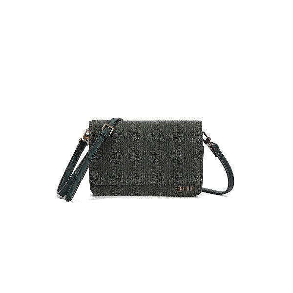 BOLSA PEQUENA SANTA LOLLA VELUDO COTELÊ VERDE TRANSVERSAL