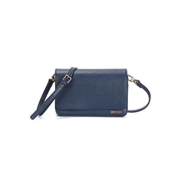 BOLSA PEQUENA SANTA LOLLA SOFT LISO AZUL MARINHO TRANSVERSAL