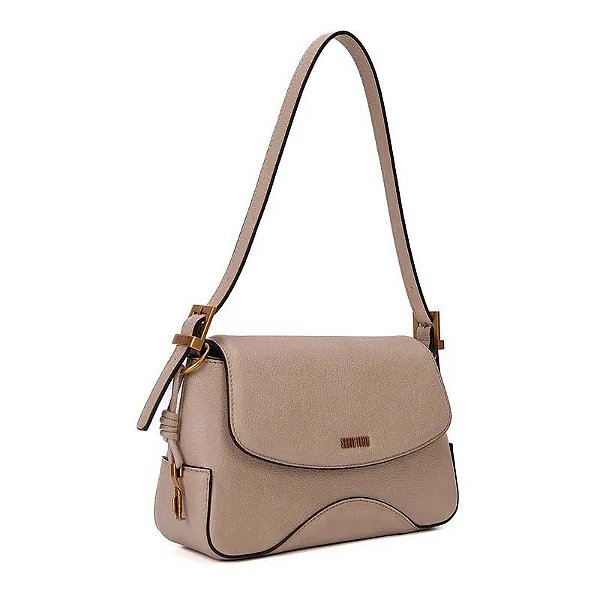 BOLSA BAGUETE MÉDIA SANTA LOLLA FLOATER BEGE RECORTES