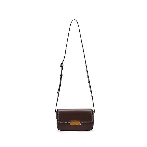 BOLSA PEQUENA SOFT SANTA LOLLA MARROM DARK ALÇA TRANSVERSAL